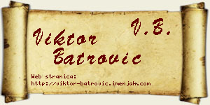 Viktor Batrović vizit kartica